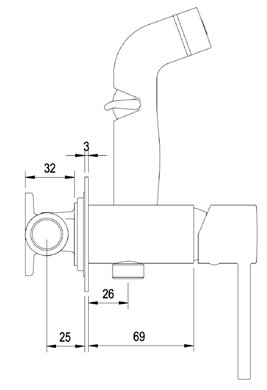 Bateria bidetowa wąż i słuchawka gun metal Ultimate ABUL4114B1 Avapax