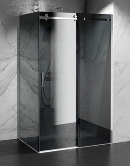 Kabina prysznicowa narożna 105x80 cm szkło 8mm grafitowe profile chrom Swiss Liniger