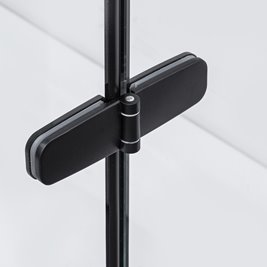 Czarna kabina prysznicowa kwadratowa 90x90 drzwi uchylne Long Black Kerra