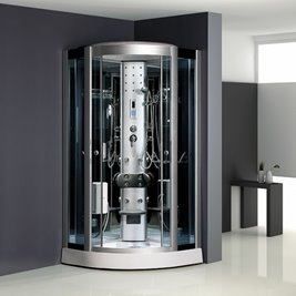 Kabina prysznicowa z hydromasażem niski brodzik czarne ściany 80x80