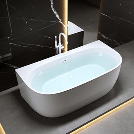 Wanna wolnostojąca przyścienna biały przelew oraz korek 170 cm Nora Hydrosan