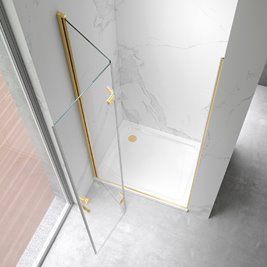 drzwi wnękowe składane 100 cm złoty szczotkowany