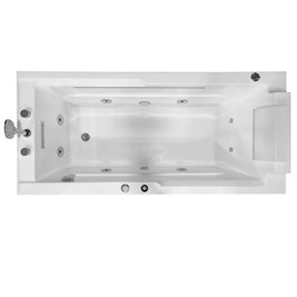 Narożna wanna z hydromasażem prostokątna konglomerat 170x78 cm MO-1802B