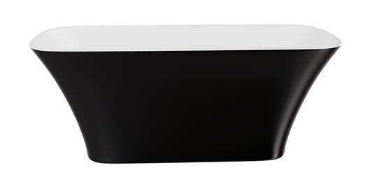 Czarno-biała wanna wolnostojąca z konglomeratu + klik-klak czarny 160 cm Assos B&W Besco WMD-160-AWB
