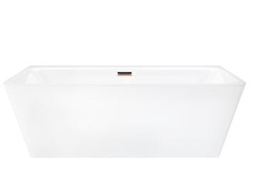 Wanna akrylowa, przyścienna wolnostojąca Iseo Corsan 160 cm korek klik-klak miedziany