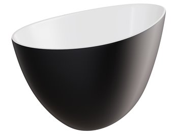 Czarno-biała matowa wanna wolnostojąca z konglomeratu + klik-klak złoty Goya 160 B&W Matt Besco WMMC-160GKG