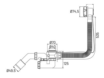 Syfon wannowy automatyczny złoty SW-AB-ZL