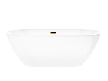 Wanna akrylowa, wolnostojąca Olvena Corsan 150 cm korek klik-klak złoty