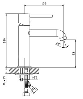 Bateria umywalkowa niska stojąca złoto szczotkowane Ultimate ABUL111211 Avapax