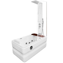 Wanna z hydromasażem i parawanem 160x78 cm MO-0062-160 Lewa