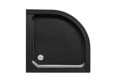 Zarya Besco chromowana kabina prysznicowa 90x90 powłoka ProClean + czarny brodzik 15 cm Alex Stone Effect Black