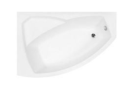 Czarno biała wanna narożna z obudową 130 cm Lewa Rima Besco