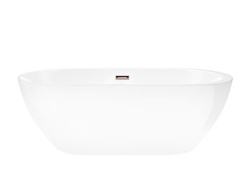 Wanna akrylowa, wolnostojąca Reno Corsan 160 cm korek klik-klak miedziany