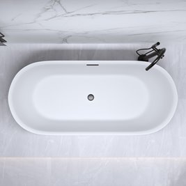 Wanna wolnostojąca czarno-biała czarny korek oraz przelew 170 cm Cesana Hydrosan