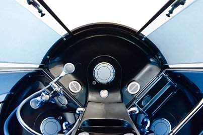 Czarna kabina prysznicowa z hydromasażem i sauną parową zabudowana 100x100 MO-0210BS