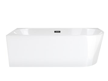 Wanna narożna przyścienna 150 cm Intero Corsan Lewa korek klik-klak czarny