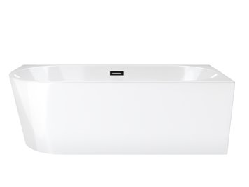 Wanna narożna przyścienna 160 cm Intero Corsan Prawa korek klik-klak czarny