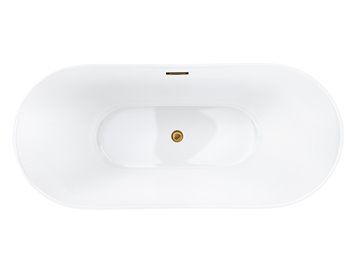 Wanna wolnostojąca akrylowa Nauti Corsan 170 cm korek klik-klak złoty szczotkowany