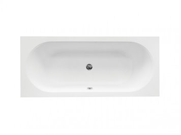 Czarno-biała wanna prostokątna z obudową akrylowa Vitae Besco 170 cm