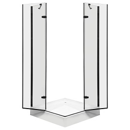 Kabina prysznicowa kwadratowa 80x80 Flow Kerra Black