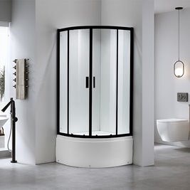 Kabina prysznicowa na głębokim brodziku czarny profil 90x90 Maja Hydrosan