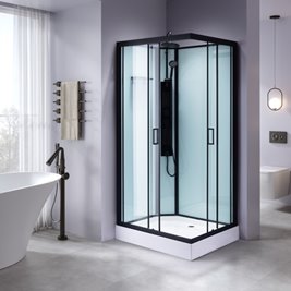 Kabina prysznicowa zabudowana na niskim brodziku prostokątna 120x80 Alma Prawa