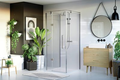 Kabina prysznicowa przyścienna kolor chrom 90x120 cm lewa Creative BKP248T12/09XL Sea-Horse Clean Glass