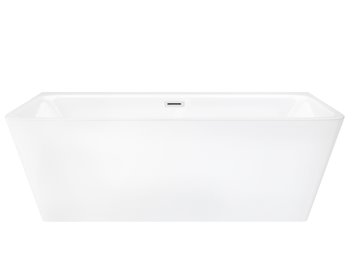 Wanna akrylowa, przyścienna wolnostojąca Iseo Corsan 160 cm korek klik-klak biały