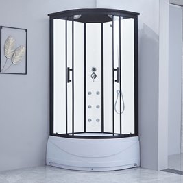 Kabina prysznicowa z hydromasażem wysoki brodzik biała 100x100 MO-09902