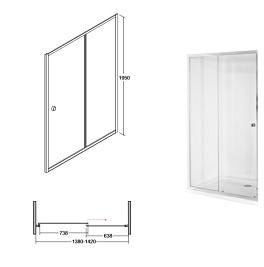 Drzwi prysznicowe rozsuwane 140 cm Duo Slide Besco