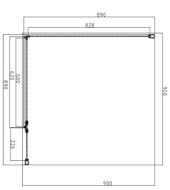 Czarna kabina prysznicowa kwadratowa Manhattan 90x90 MH9090BLTR Omnires