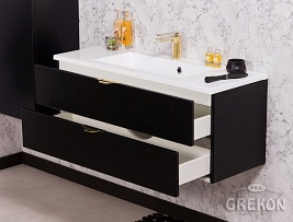 Czarna matowa szafka łazienkowa z umywalką 100/2 cm Victa Gante