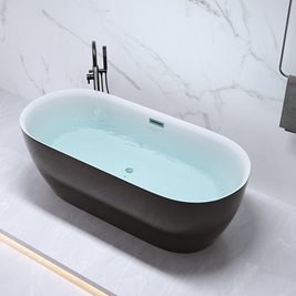 Wanna wolnostojąca czarno-biała 160 cm Cesana Hydrosan