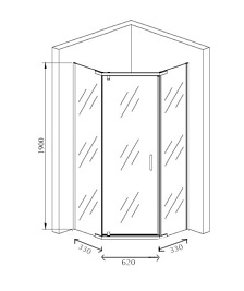 Kabina prysznicowa pięciokątna 80x80 Stylio BKM501PT+