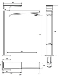Bateria umywalkowa stojąca Parma PM7412 CR Omnires