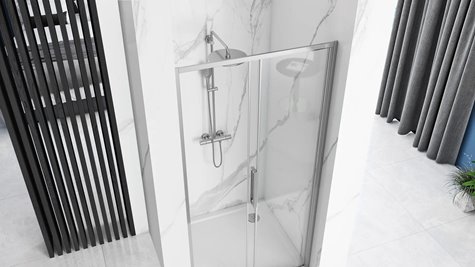 Drzwi prysznicowe rozsuwane 140 cm Rapid Slide Rea Chrom