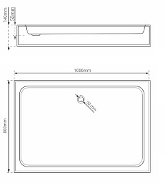 Brodzik prysznicowy prostokątny 80x100 cm BVTRC80X100/14