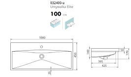 Umywalka Elite 100 cm Cerastyle