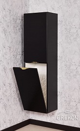 Czarny słupek łazienkowy wiszący z koszem Victa