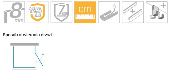 Kabina kwadratowa przyścienna z bocznym wejściem 80x80 EXK-0195 Eventa New Trendy