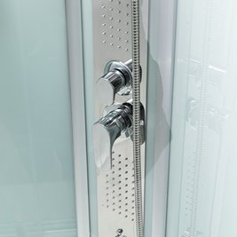 Kabina prysznicowa zabudowana kwadratowa 80x80 cm profil szczotkowany LISA