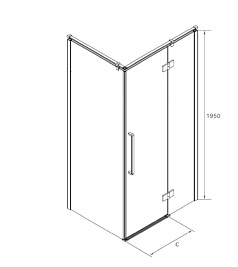 Czarna kabina prysznicowa prostokątna 100x80 BK248T08/10KP Fresh Line Prawa