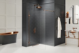 Miedziana Avexa Copper Brushed New Trendy EXK-3764 ścianka prysznicowa 90 cm szkło 8 mm