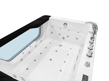 Przeszklona prostokątna wanna z hydromasażem 173x120 cm MO-1280