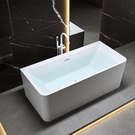 Wanna wolnostojąca biały przelew oraz korek przyścienna 160 cm Sofia Hydrosan