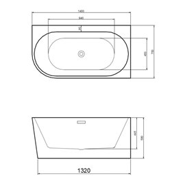 Wanna przyścienna narożna prawa 140 cm Mera Hydrosan