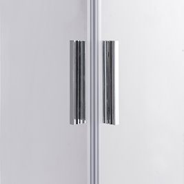 Chromowana kabina prysznicowa kwadratowa Super Slim Nova 80x80 drzwi rozsuwane