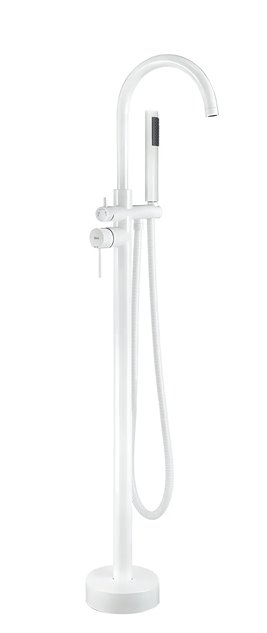 Biały połysk bateria wannowa wolnostojąca Lungo Rea