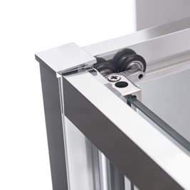 Chromowana prostokątna kabina prysznicowa Kira 90x80 drzwi rozsuwane do wewnątrz