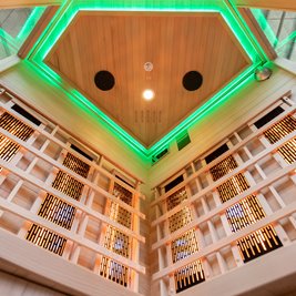 Sauna na podczerwień 3-osobowa 120x120 cm grzejniki kwarcowe i karbonowe Alta6 Infrared